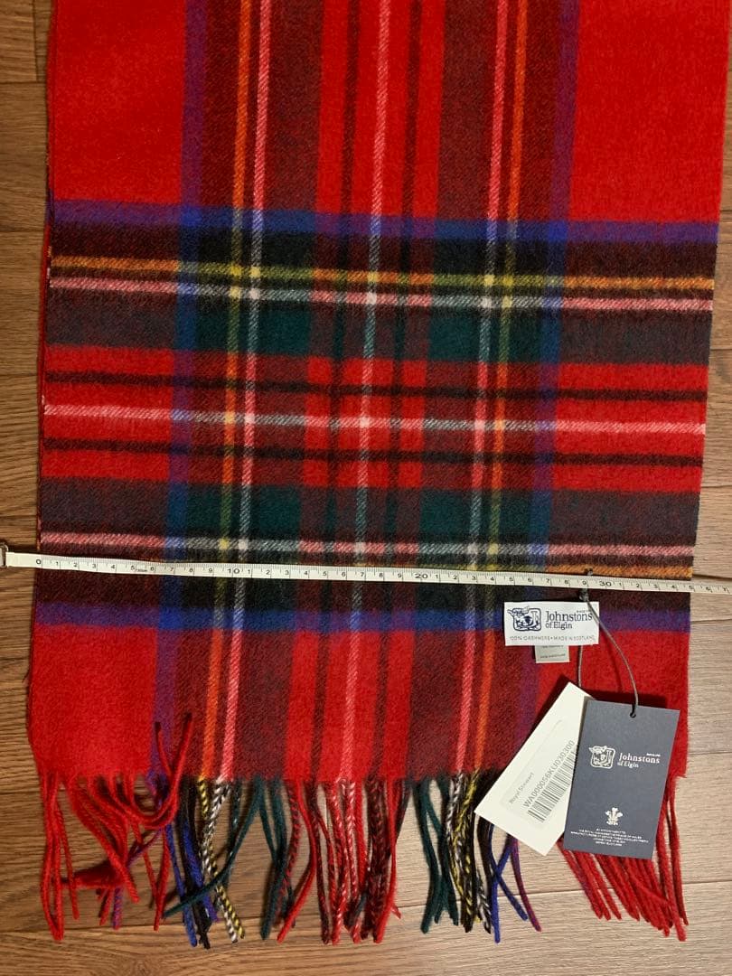 メ*ル様 中判ジョンストンズ カシミヤ 100%マフラー ロイヤルスチュワート