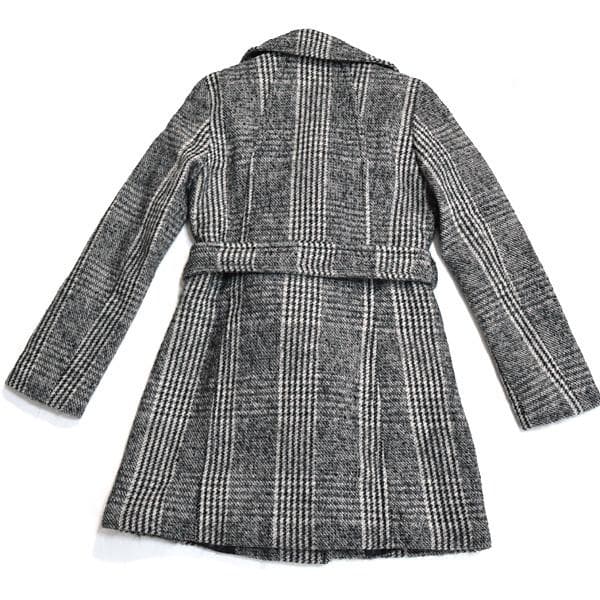 マックスアンドコー■美品　ウールモヘア　ベルト付き千鳥格子チェック柄コートUS4