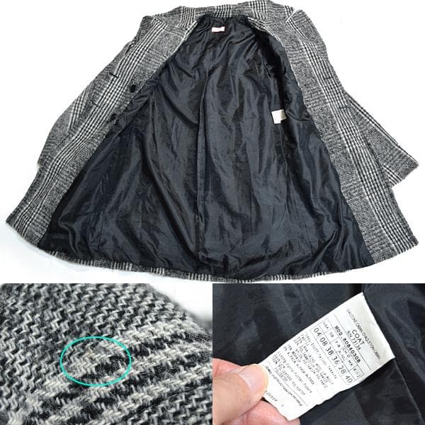 マックスアンドコー■美品　ウールモヘア　ベルト付き千鳥格子チェック柄コートUS4