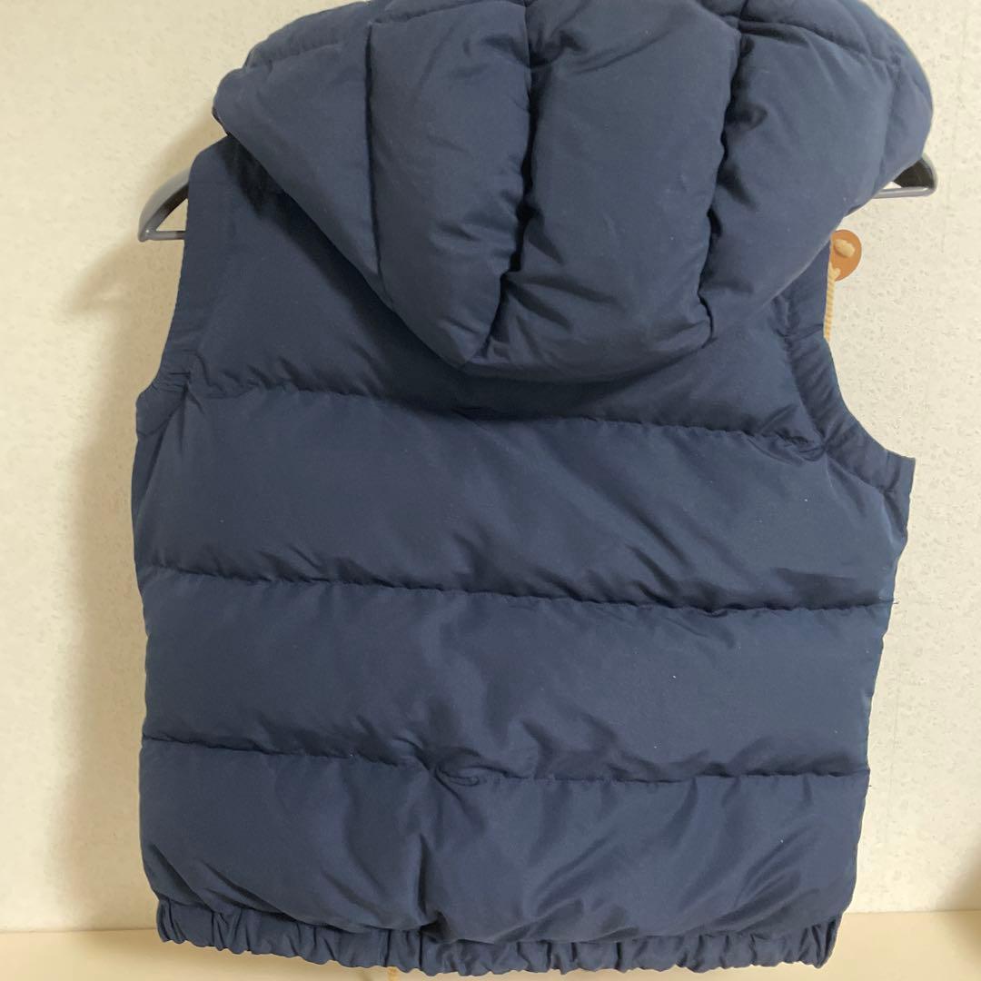 ポロラルフローレン ダウンベスト 刺繍 紺ネイビー フード付