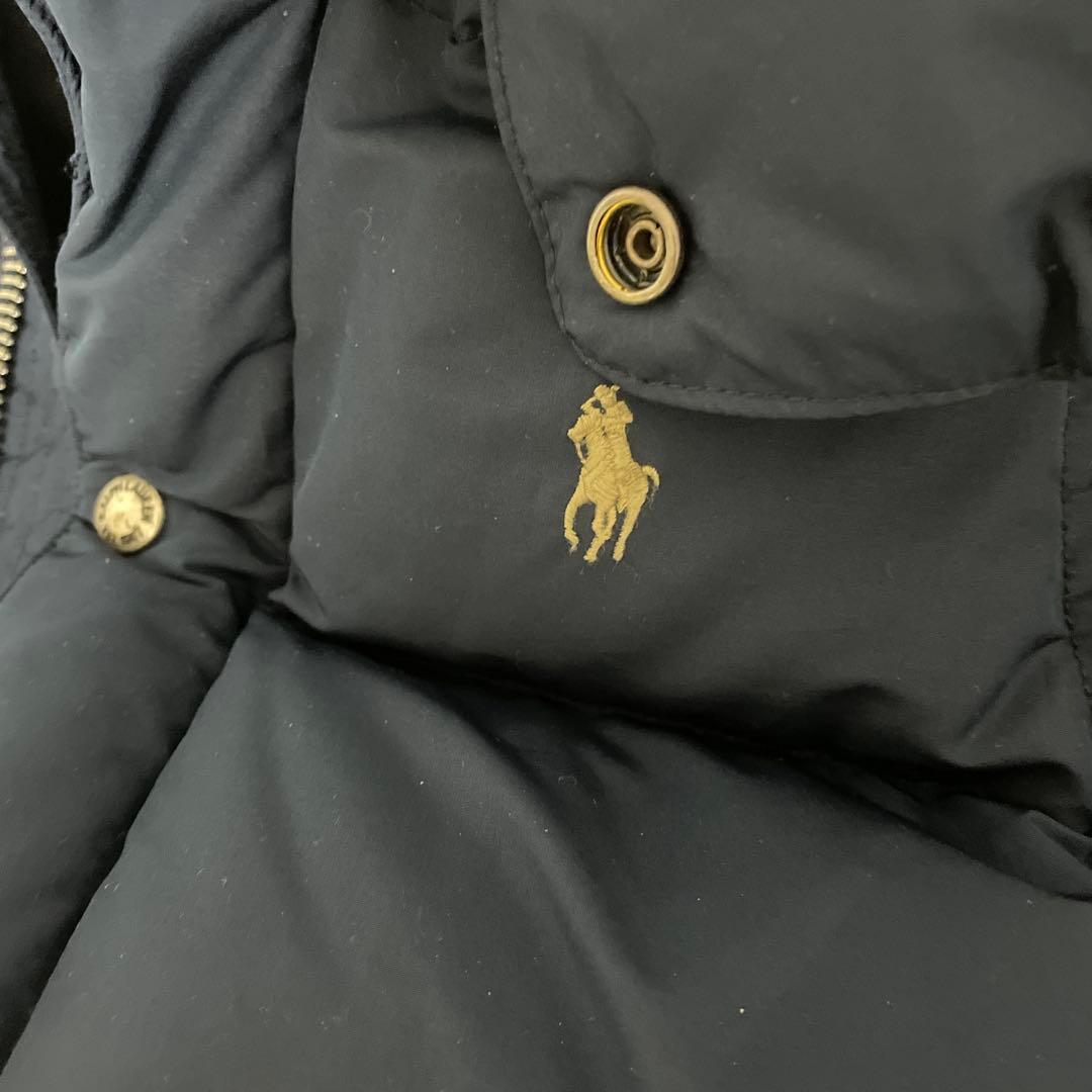 ポロラルフローレン ダウンベスト 刺繍 紺ネイビー フード付