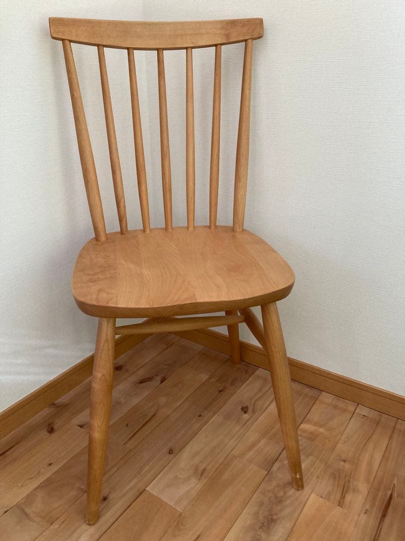 モモナチュラル純正　2脚セット販売！ 木製スピンドルバックダイニングチェア