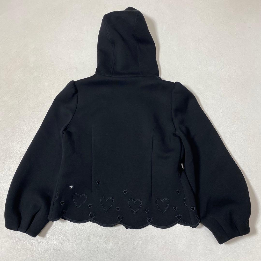 M'SGRACY ハート刺繍 ボンディングジップアップパーカー