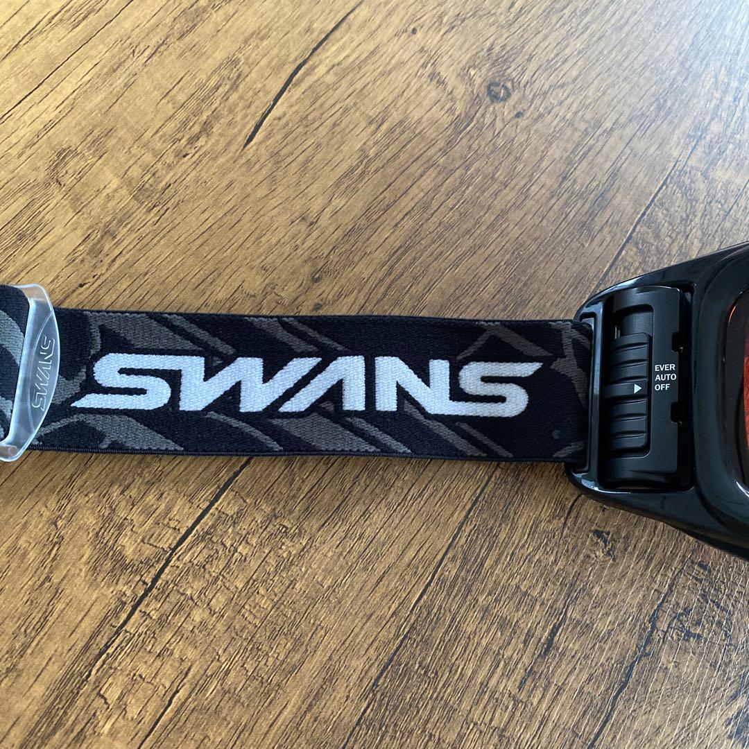 SWANS POLARIZED ゴーグル オレンジ。ブラックレッド　ファン付き