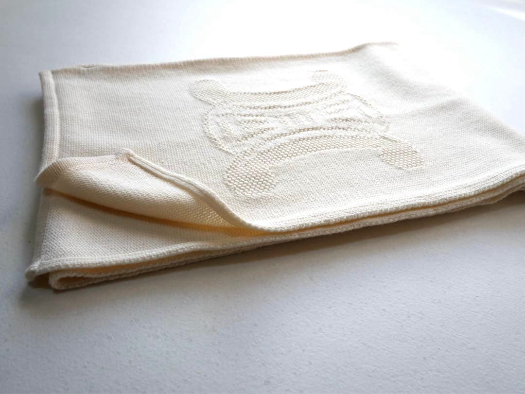 CELINE セリーヌ　ロゴ刺繍 ウール マフラー