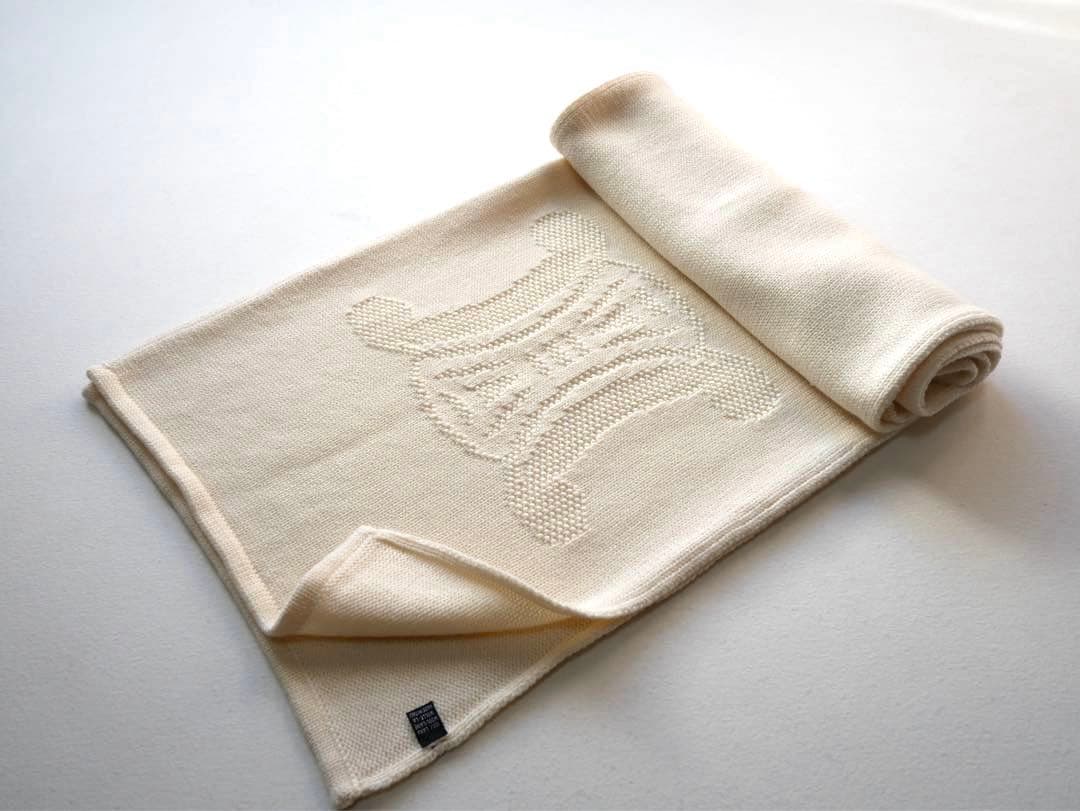 CELINE セリーヌ　ロゴ刺繍 ウール マフラー