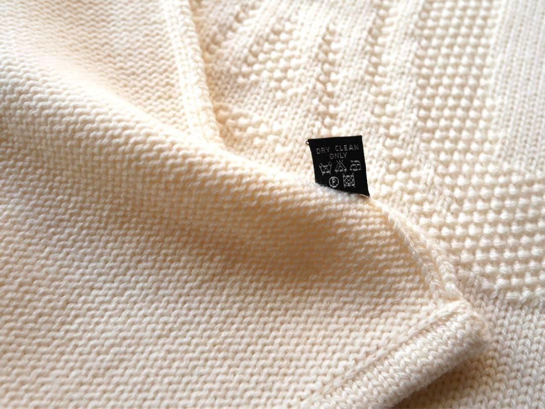 CELINE セリーヌ　ロゴ刺繍 ウール マフラー