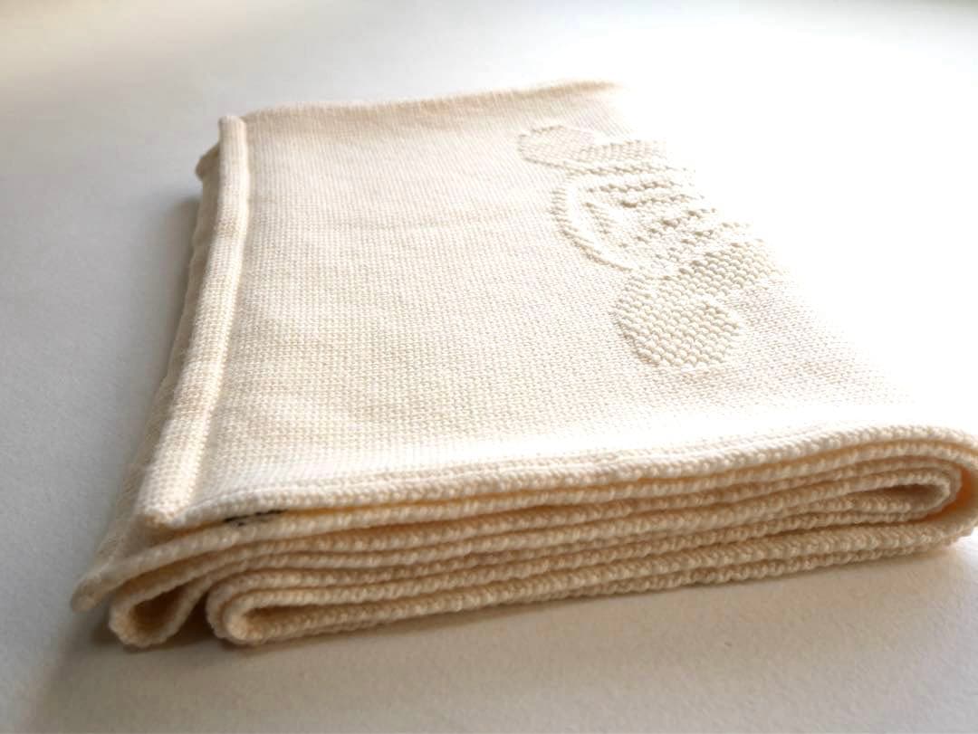 CELINE セリーヌ　ロゴ刺繍 ウール マフラー