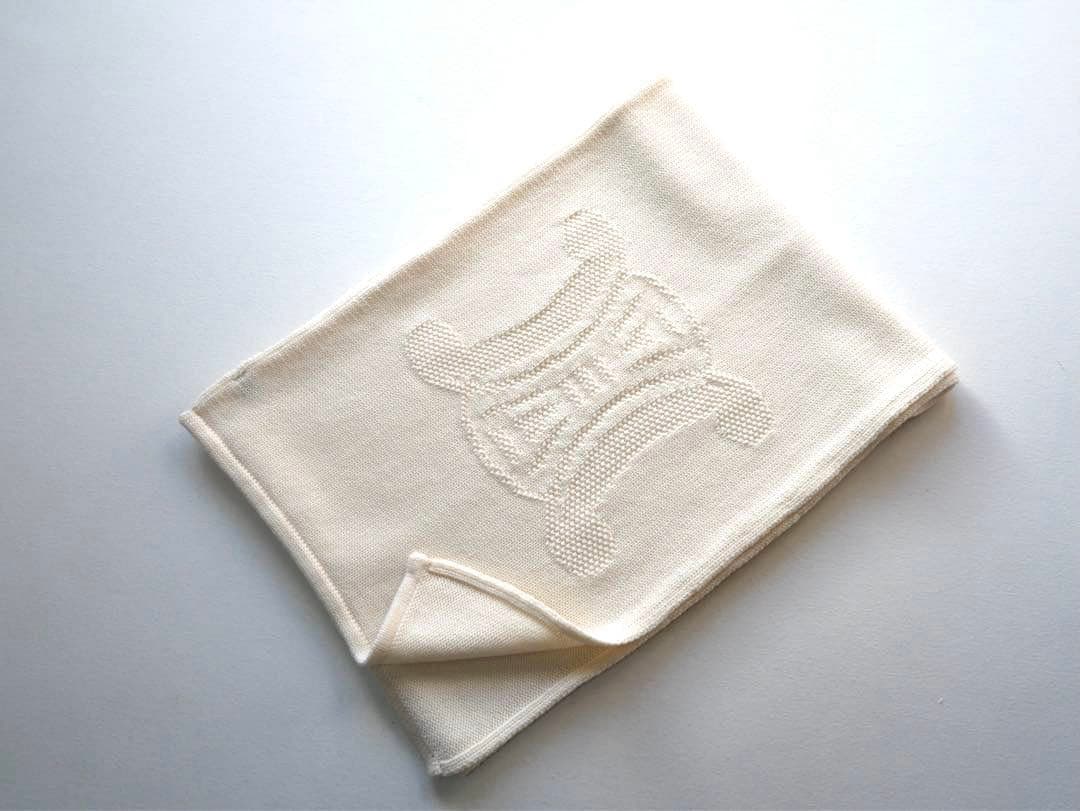 CELINE セリーヌ　ロゴ刺繍 ウール マフラー