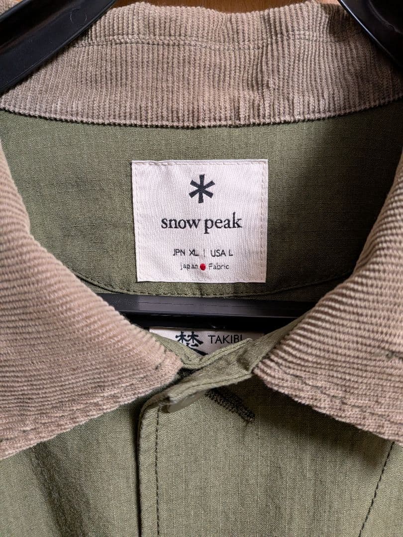 スノーピーク タキビカバーオールジャケット XLサイズ オリーブ