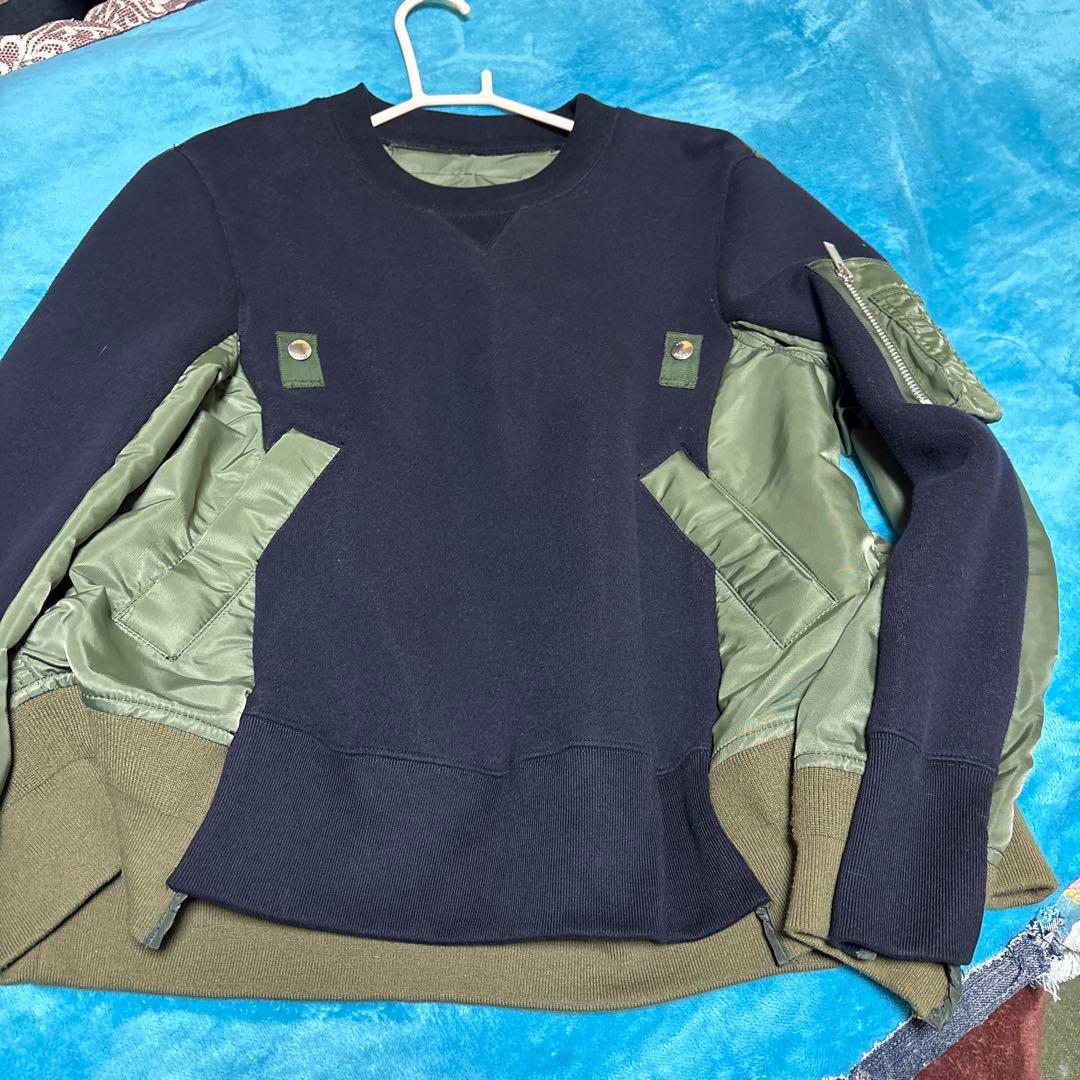 ★売り切り！sacai ブルゾン風ドッキングスウェットプルオーバー3.4回着美品