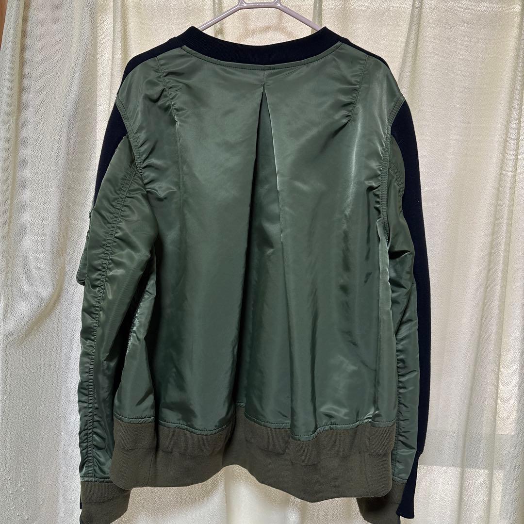 ★売り切り！sacai ブルゾン風ドッキングスウェットプルオーバー3.4回着美品