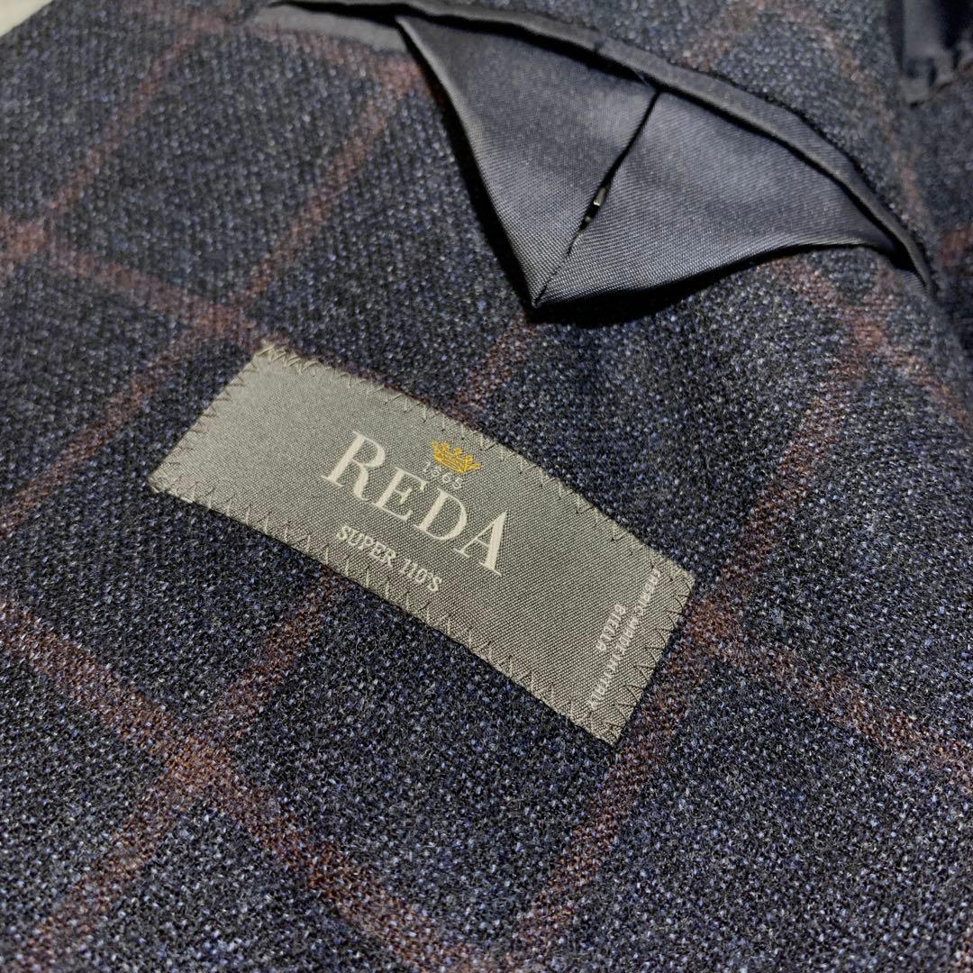 ONLY セットアップシングルスーツ REDA生地 チェック柄 ネイビー