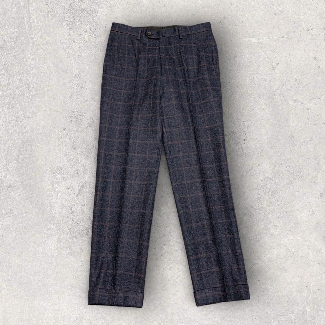 ONLY セットアップシングルスーツ REDA生地 チェック柄 ネイビー