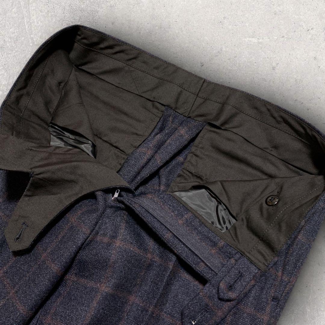 ONLY セットアップシングルスーツ REDA生地 チェック柄 ネイビー