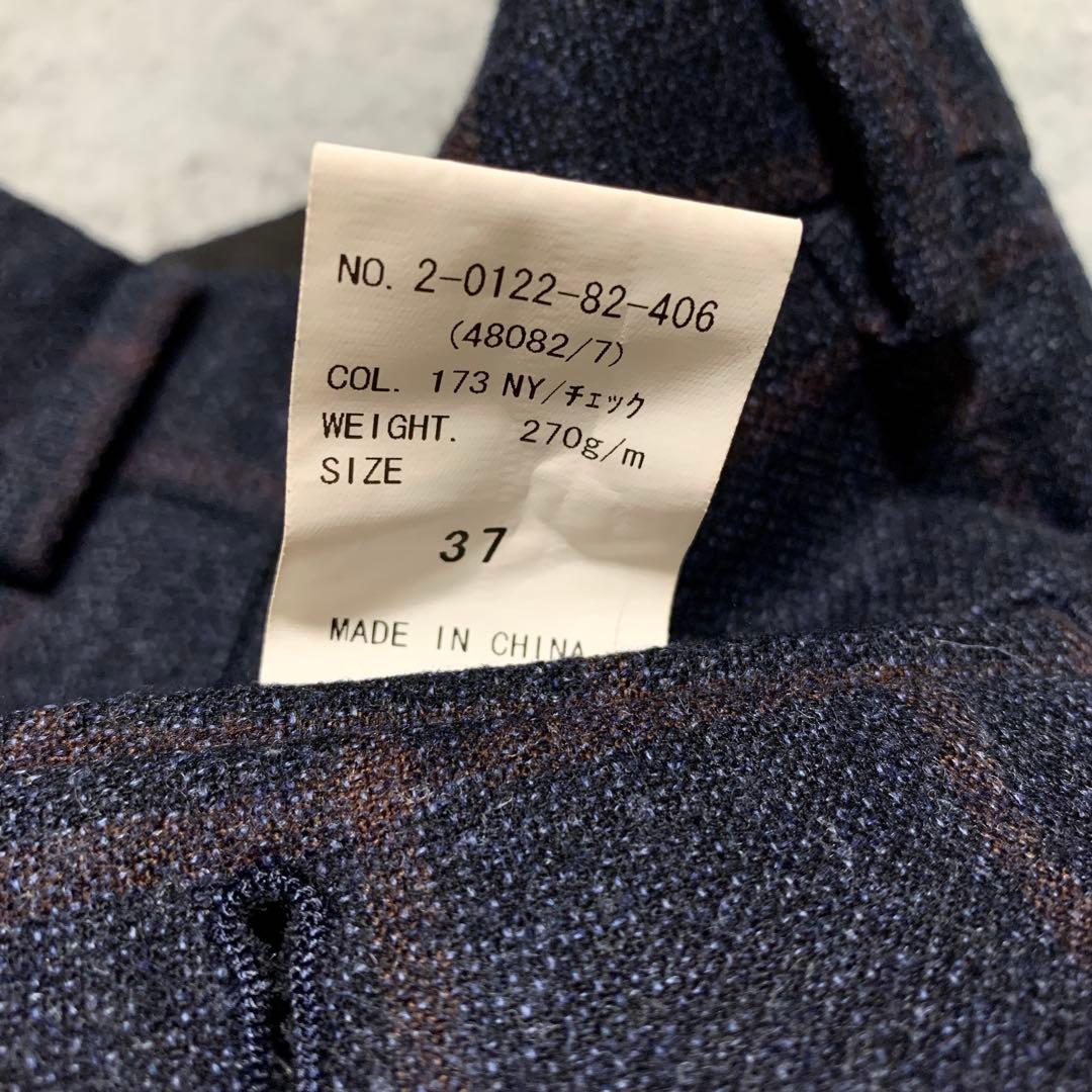 ONLY セットアップシングルスーツ REDA生地 チェック柄 ネイビー