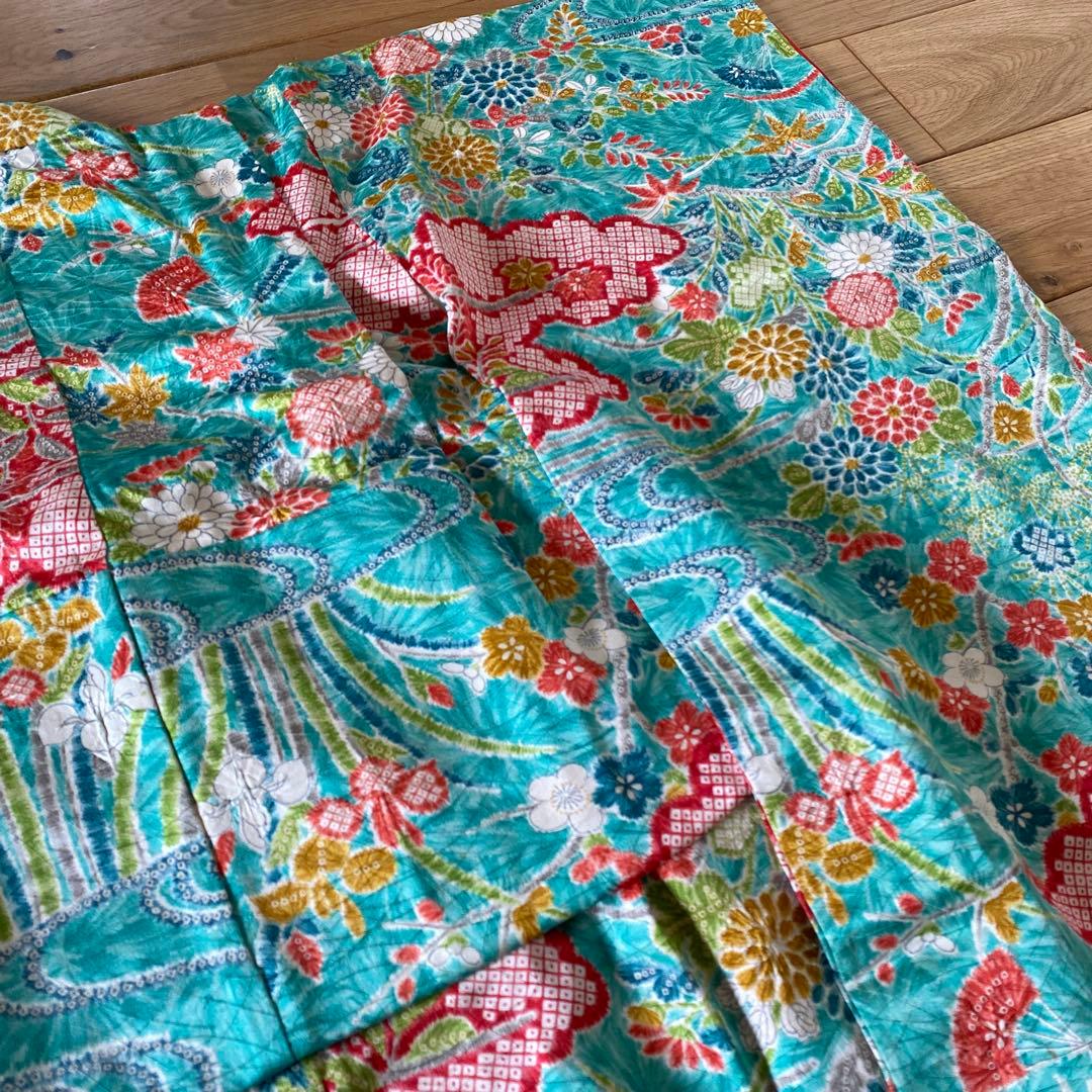 七五三　女の子　7歳向け　正絹　絞り入り　レトロ着物　セット