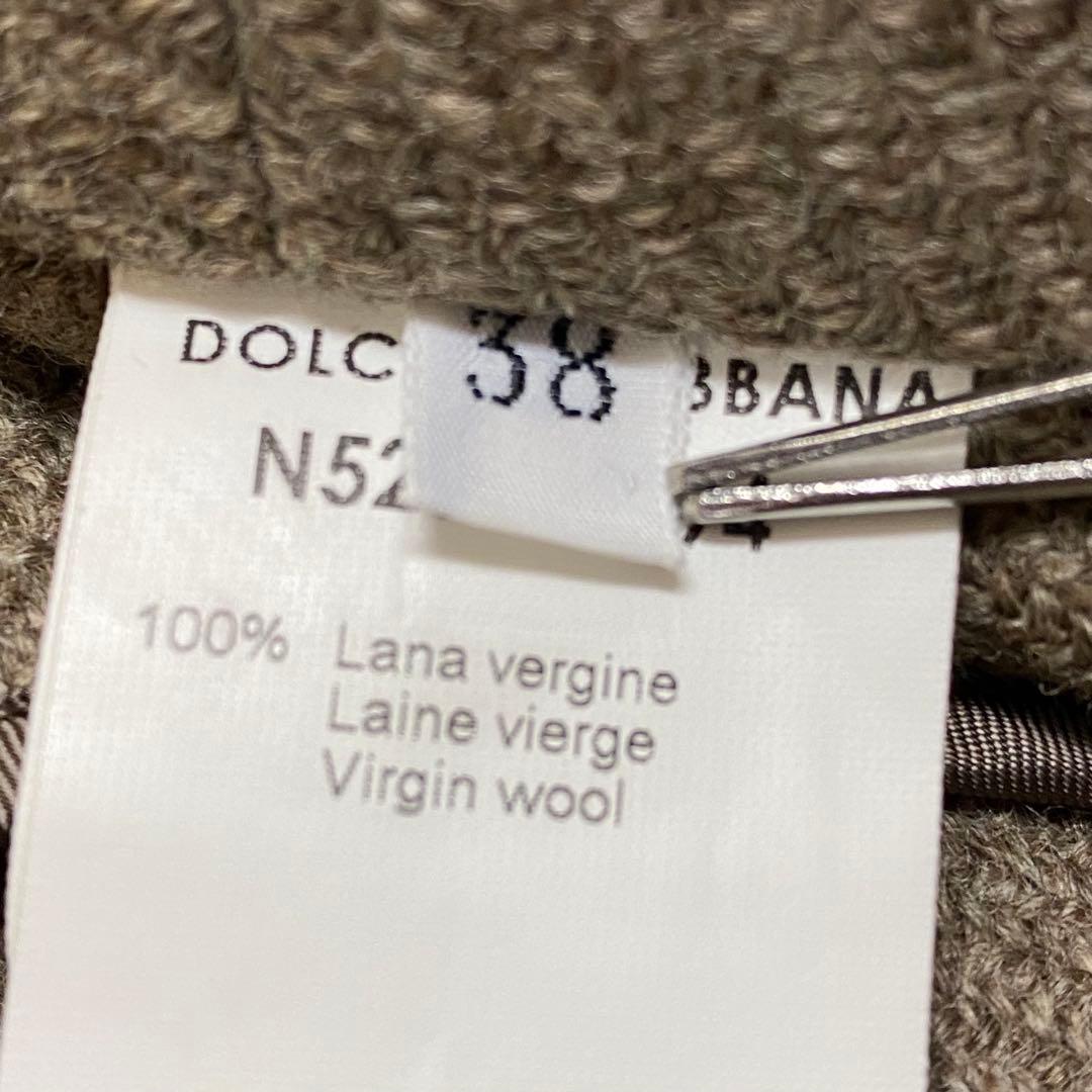 良品★D&G ドルチェ＆ガッバーナ ノーカラーコート ファー 38