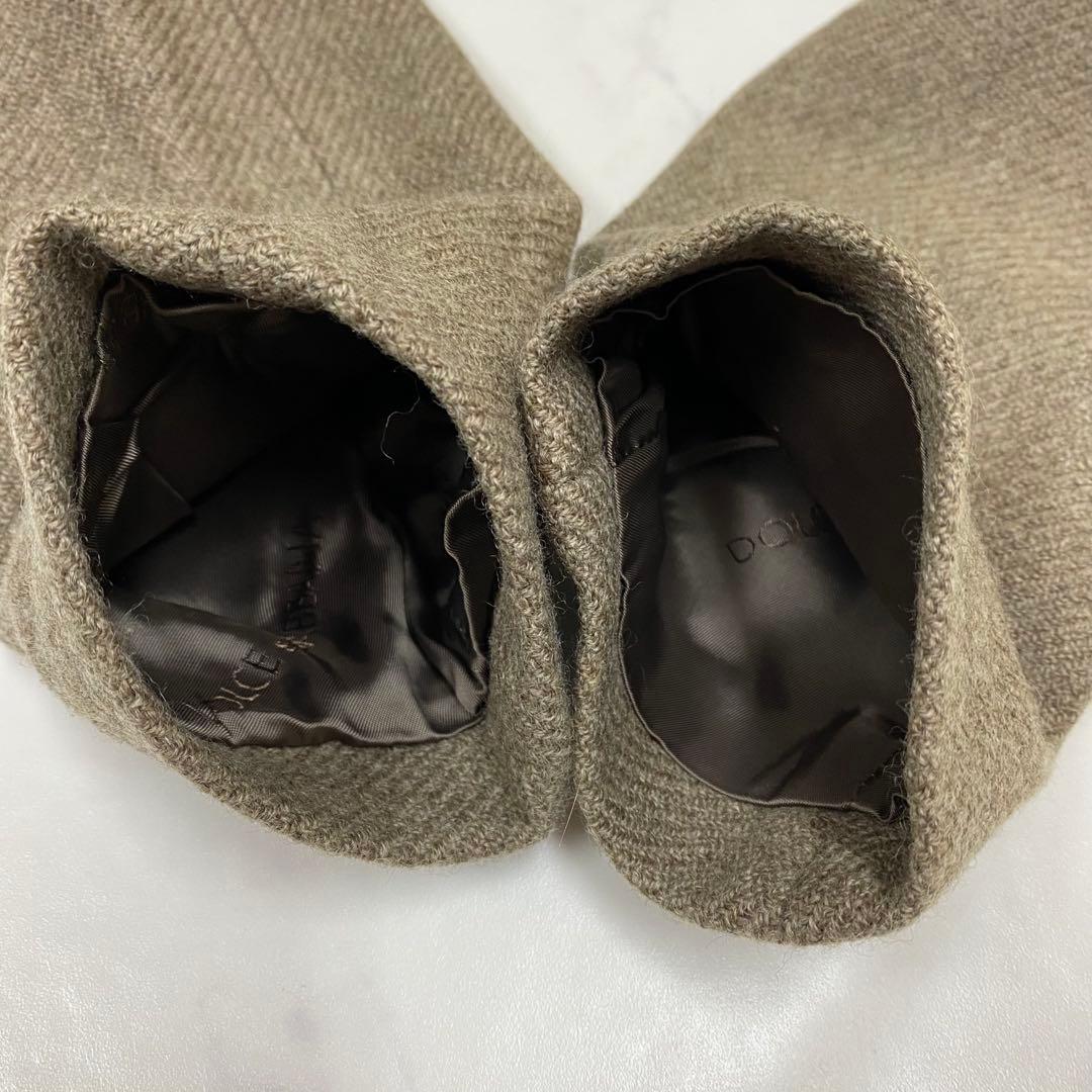 良品★D&G ドルチェ＆ガッバーナ ノーカラーコート ファー 38