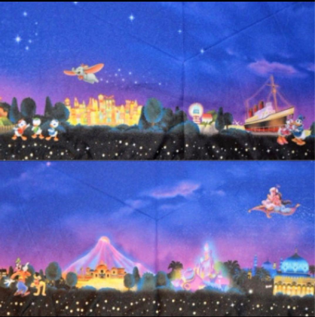 ディズニー　折り畳み傘　パーク　夜景　晴雨兼用ミッキー　日傘 折りたたみ傘