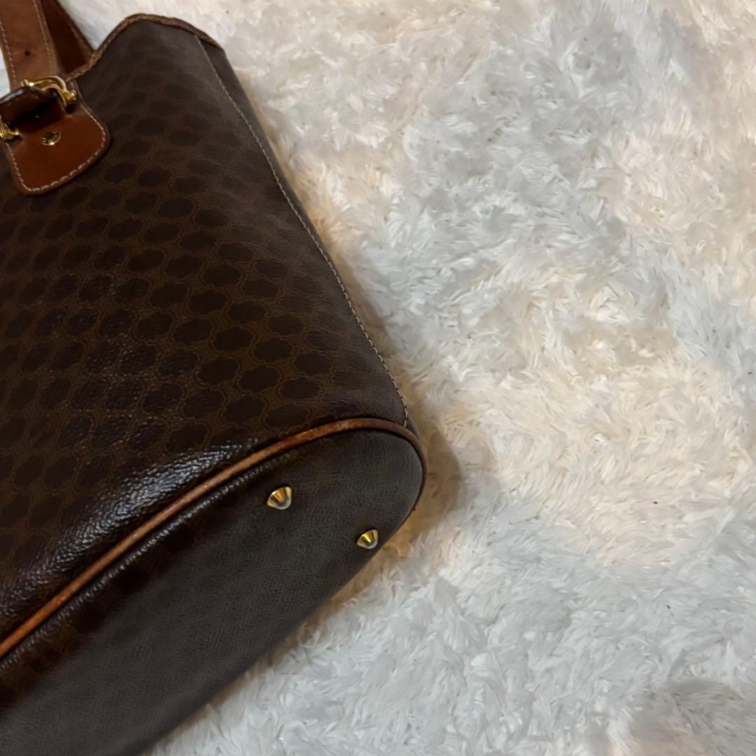 美品 CELINE トートバッグ M95 マカダム 肩掛け ダークブラウン