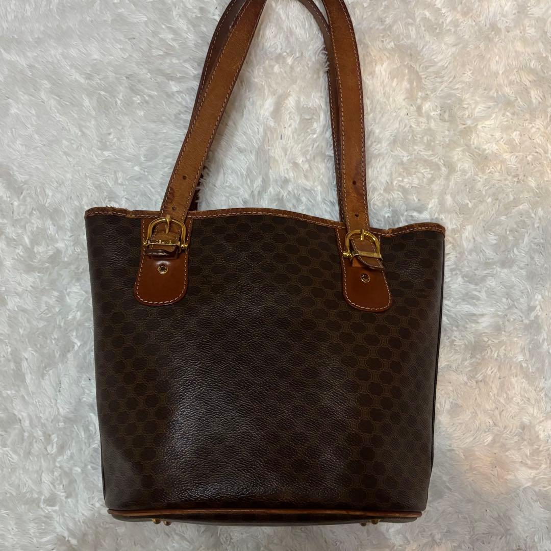 美品 CELINE トートバッグ M95 マカダム 肩掛け ダークブラウン