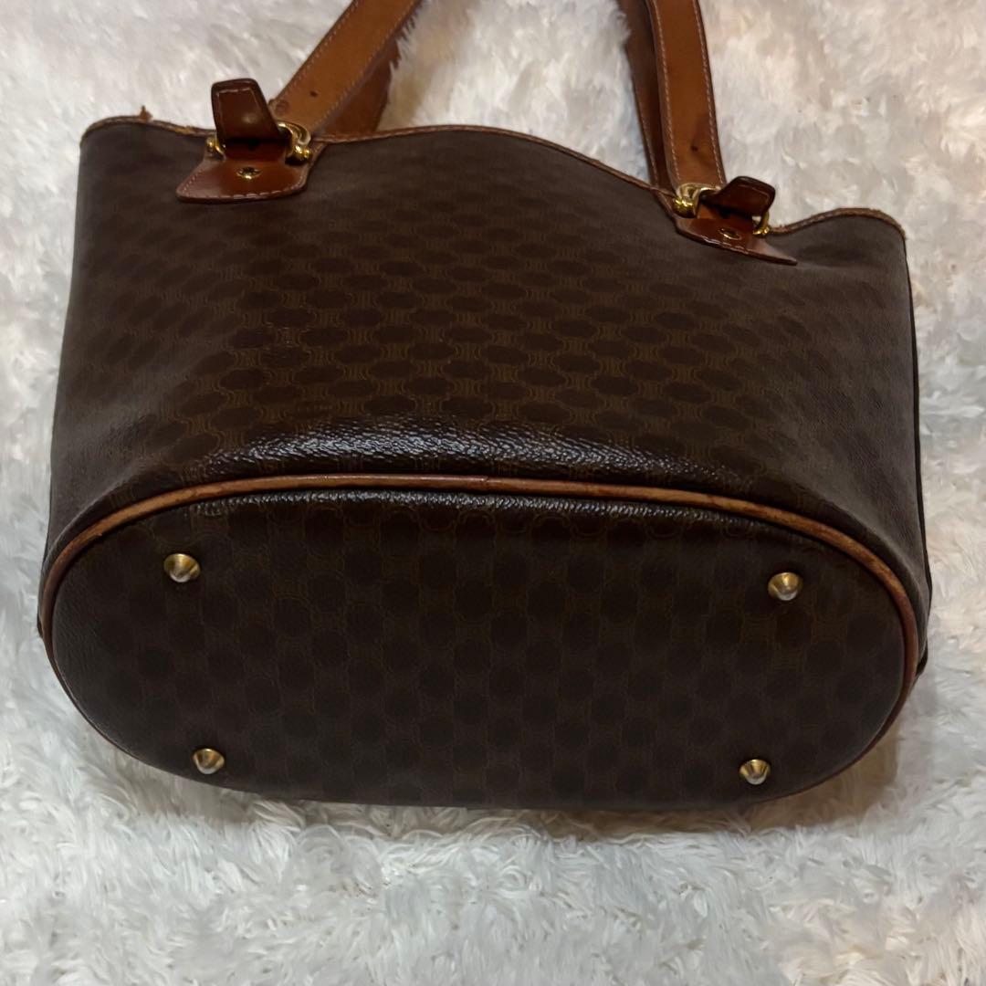 美品 CELINE トートバッグ M95 マカダム 肩掛け ダークブラウン