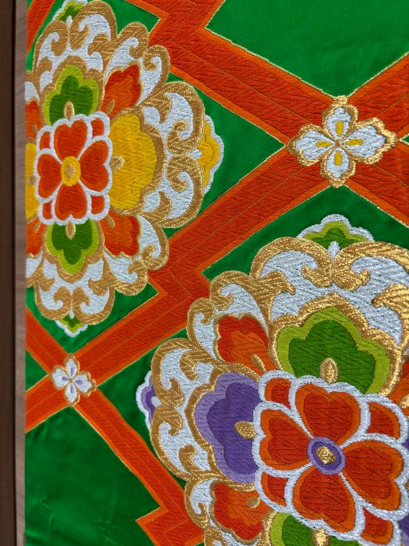 ★8,000円値下げしました！正絹振袖 手描き友禅 金駒刺繍 帯セット