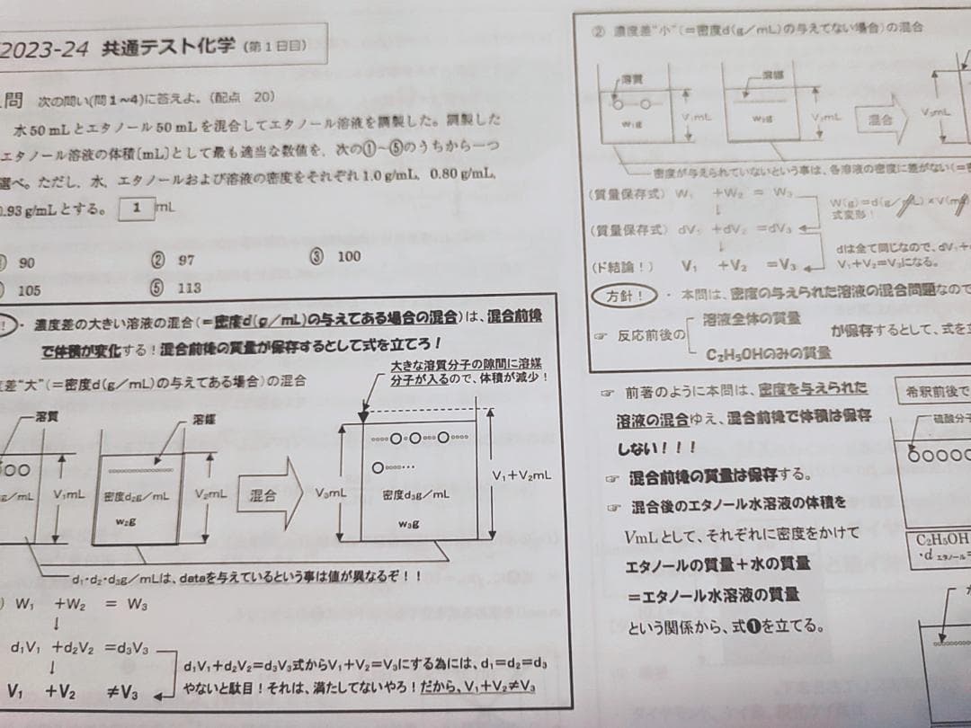 23年最新版　駿台の山下先生による冬期の共通テスト化学フルセット　鉄緑会　河合塾