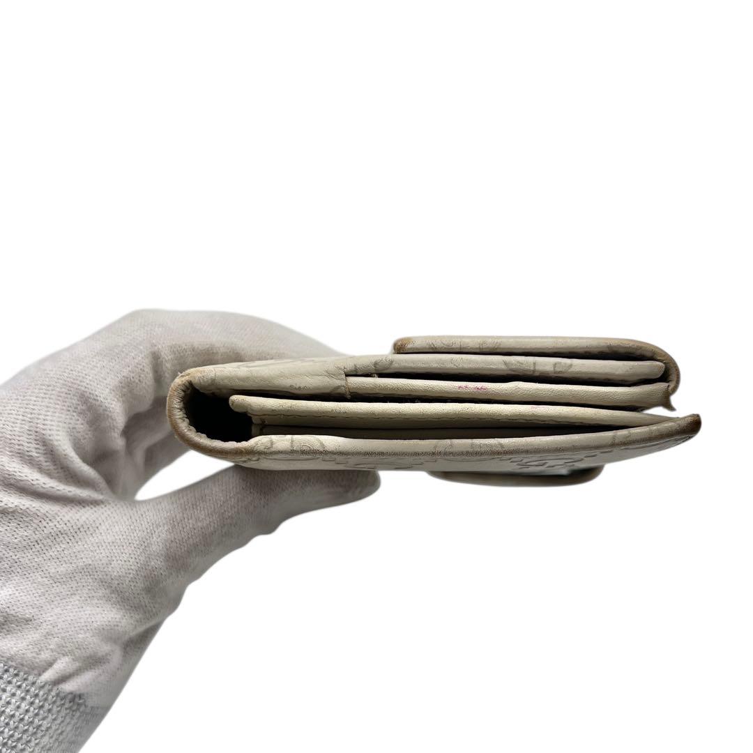 GUCCI シマ アイボリー レザー レディース 長財布 8054