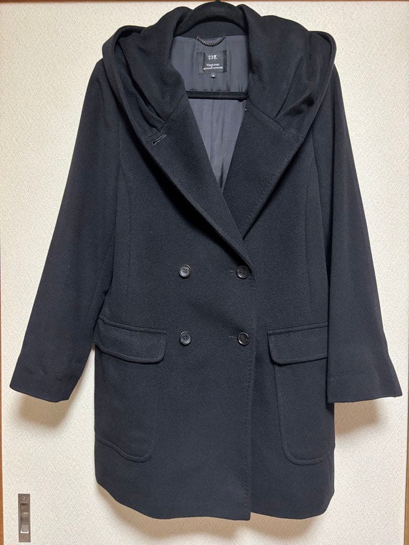 【nikoichi 22さん専用】23区 フーデッドコート ブラック