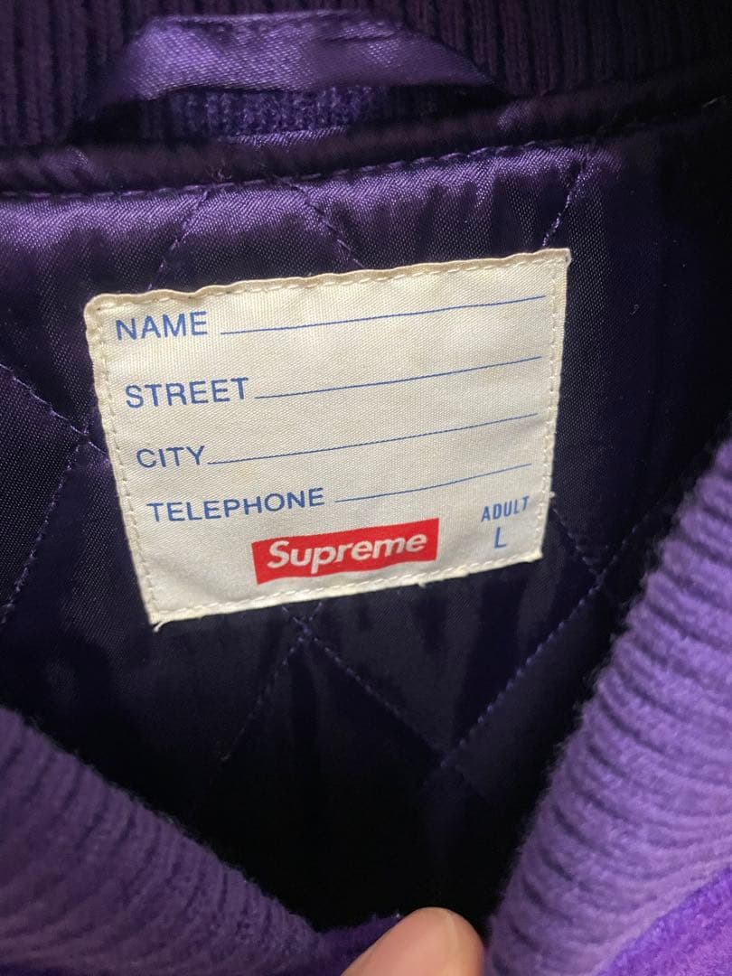 ケ*ー様 SUPREME motion logo varsity jacket