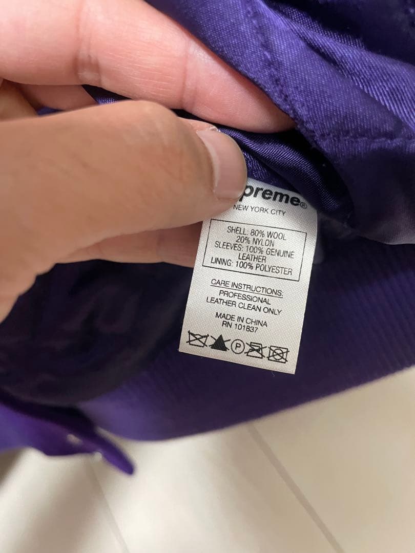 ケ*ー様 SUPREME motion logo varsity jacket