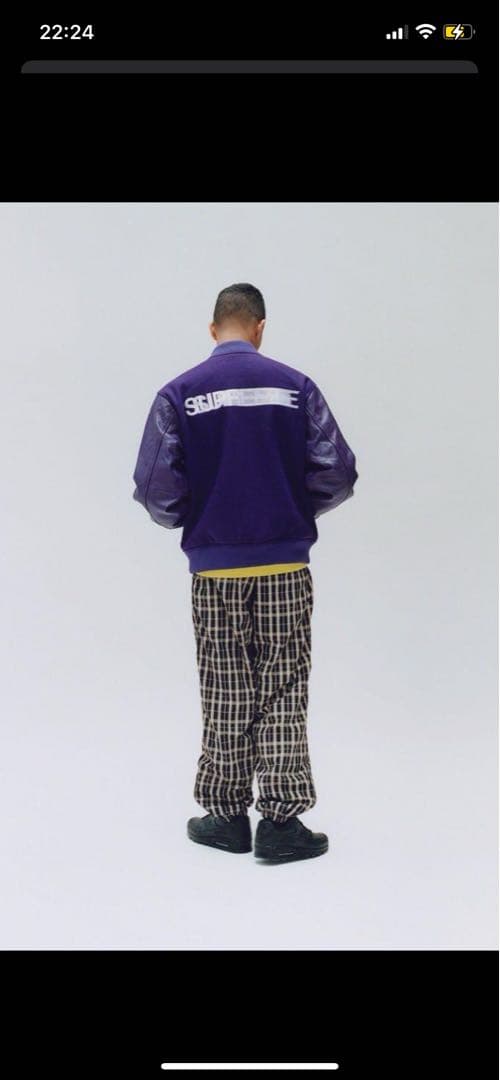 ケ*ー様 SUPREME motion logo varsity jacket