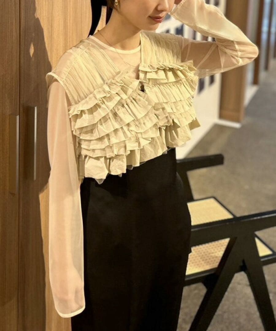 スーツ・フォーマル・ドレス ANDRESD taffeta tulle vest set dress