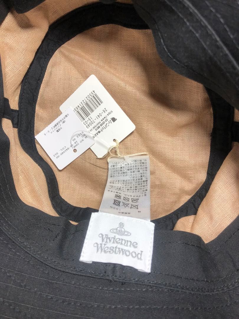 【未使用品】ヴィヴィアン バケット ハット オーブ ロゴ 刺繍 UV加工ブラック