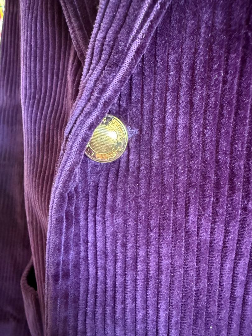 Rowing Blazers USA製 太畝コーデュロイ テーラード紫 金ボタン