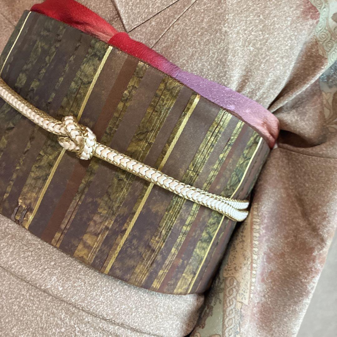 〈長襦袢➕〉訪問着　フルセット　着物　正絹　卒業式　オリエンタル　唐草　J10