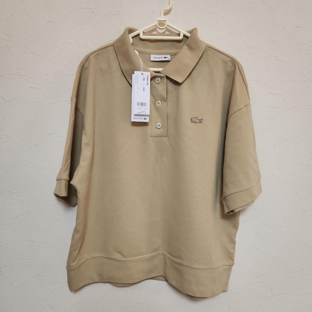 LACOSTE新品 ベージュ 五分袖ポロシャツ サイズ40