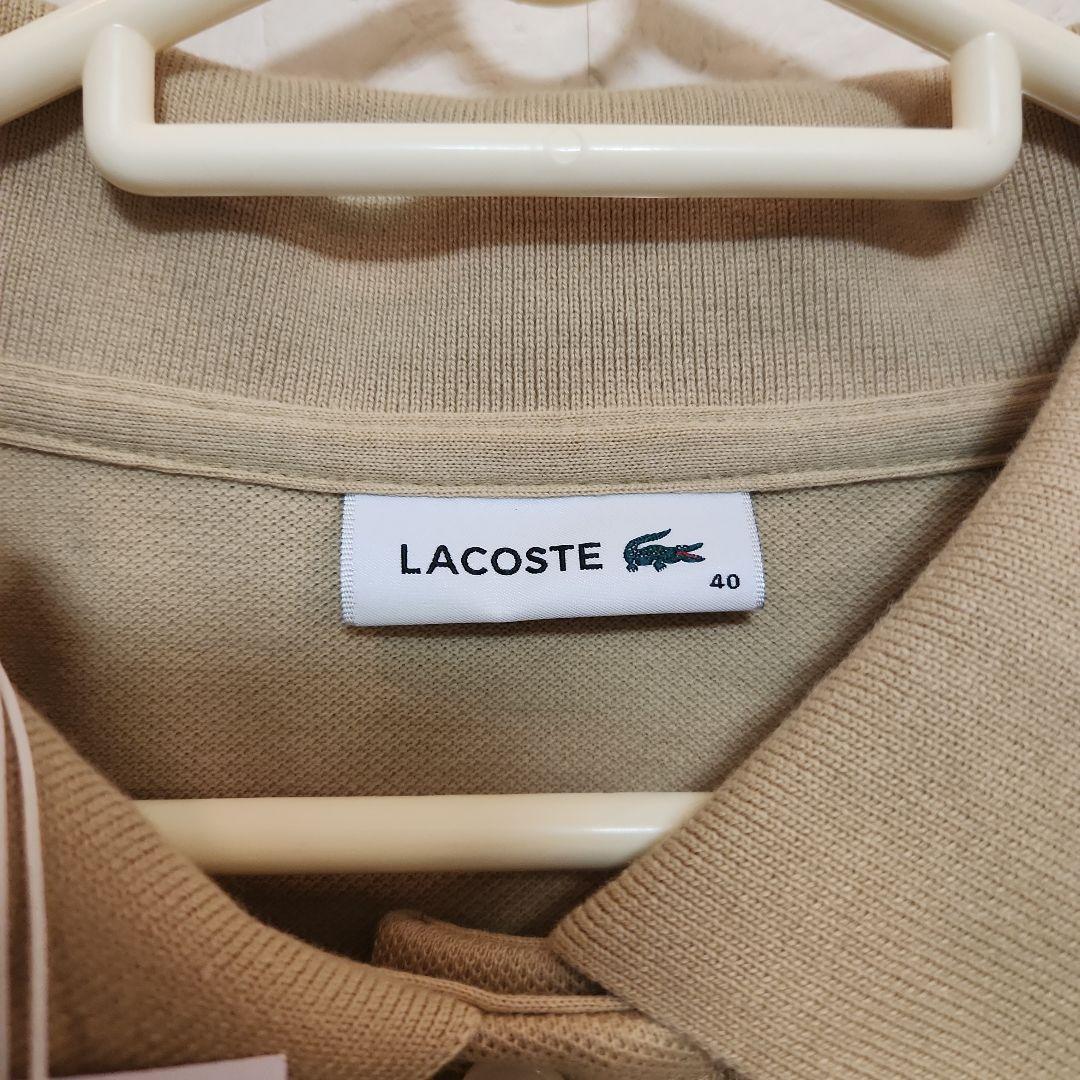LACOSTE新品 ベージュ 五分袖ポロシャツ サイズ40