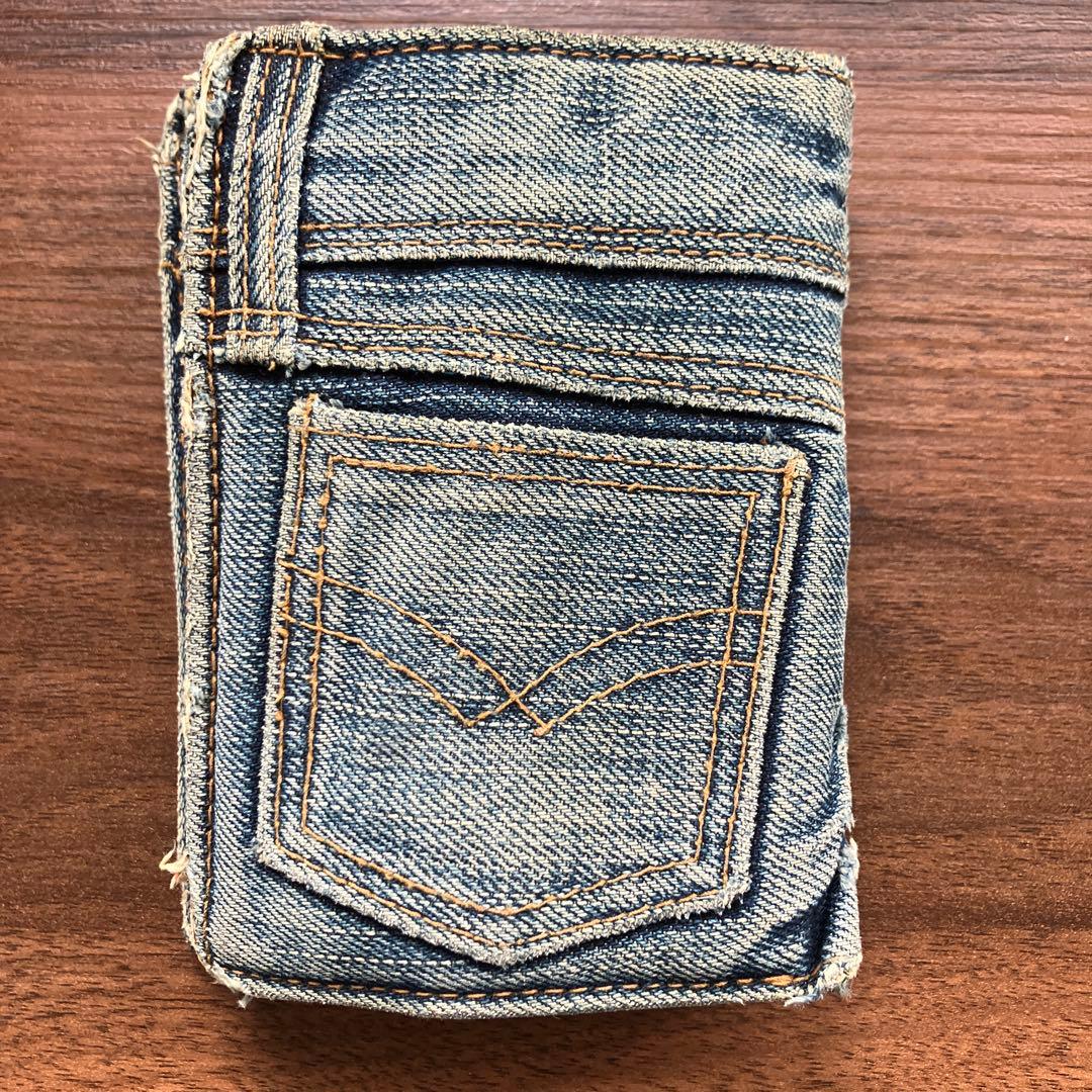 デニムポケットデザイン 二つ折り財布　ビンテージ