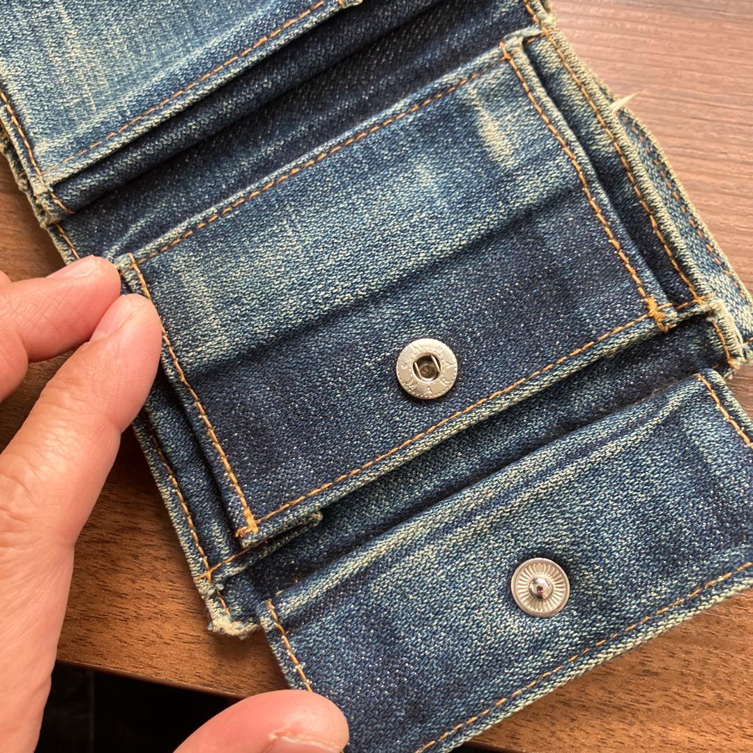 デニムポケットデザイン 二つ折り財布　ビンテージ