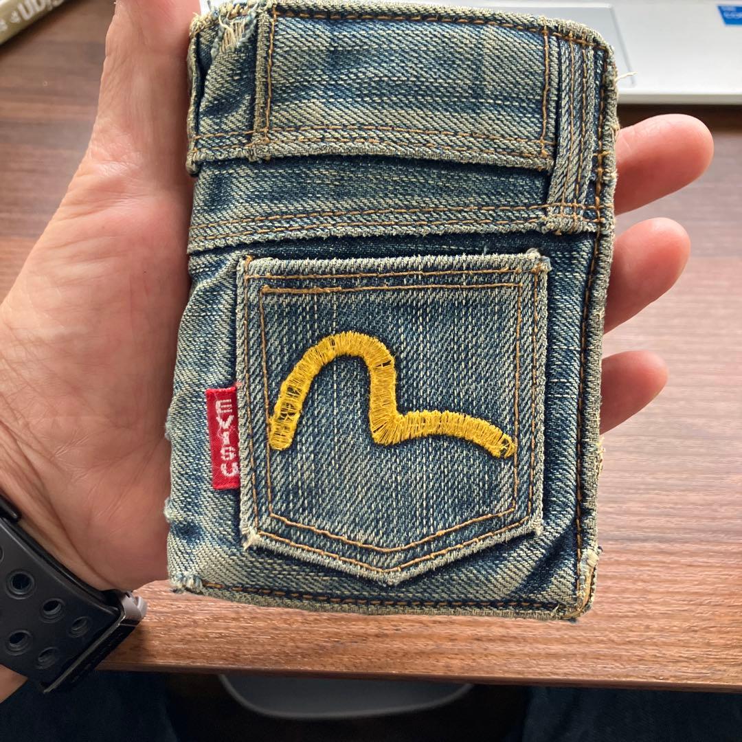 デニムポケットデザイン 二つ折り財布　ビンテージ