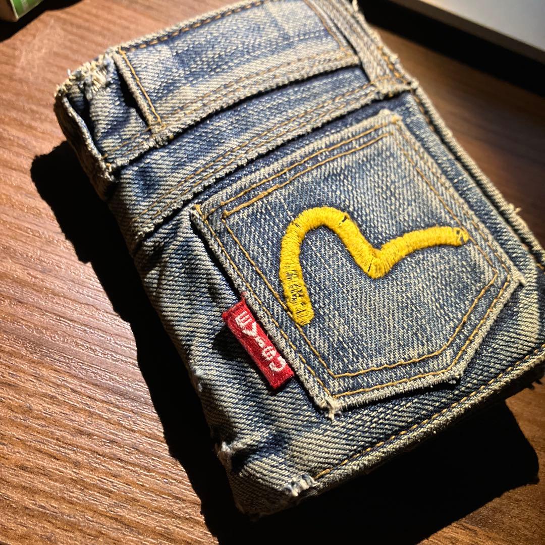 デニムポケットデザイン 二つ折り財布　ビンテージ