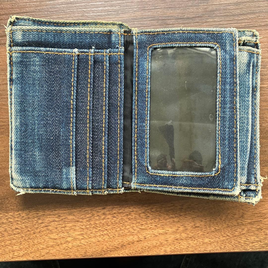 デニムポケットデザイン 二つ折り財布　ビンテージ