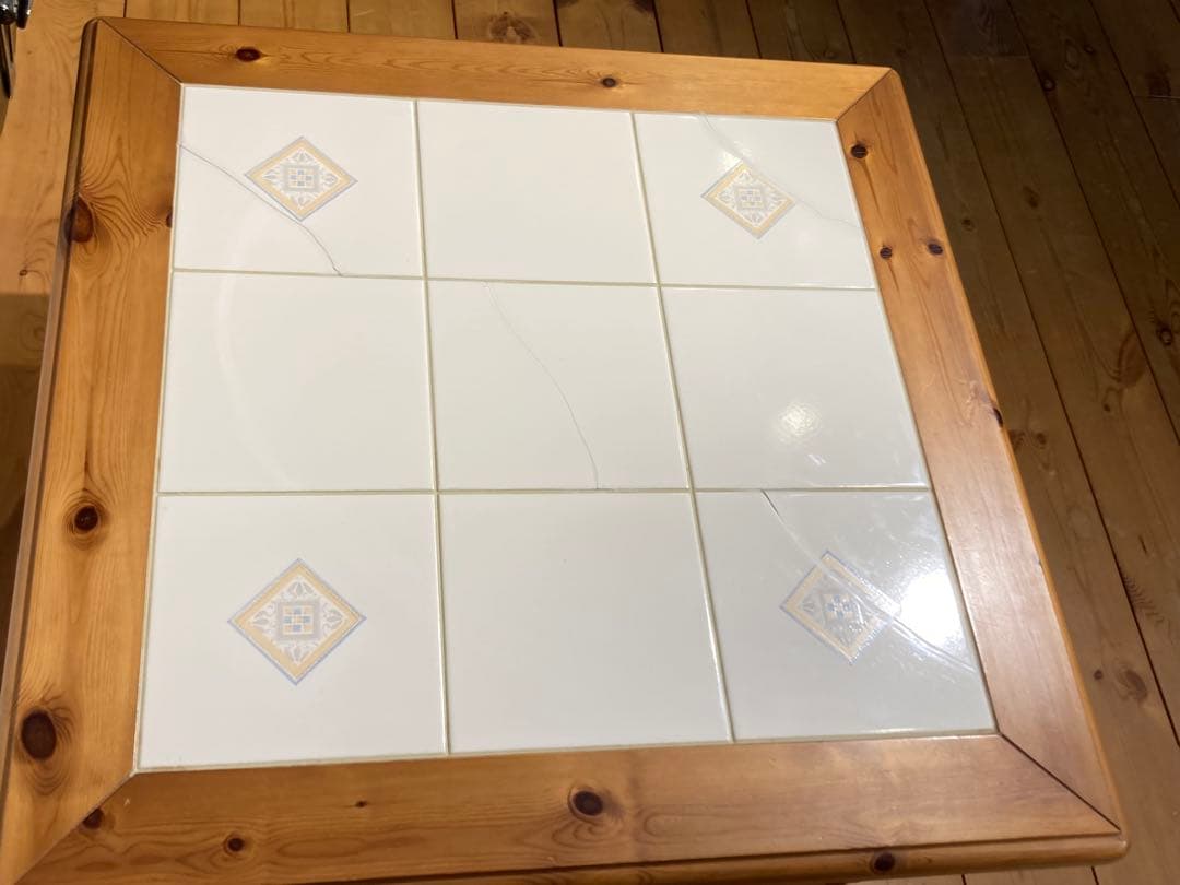 イタリア製 タイル ウッド ローテーブル コーヒーテーブル センターテーブル ナ