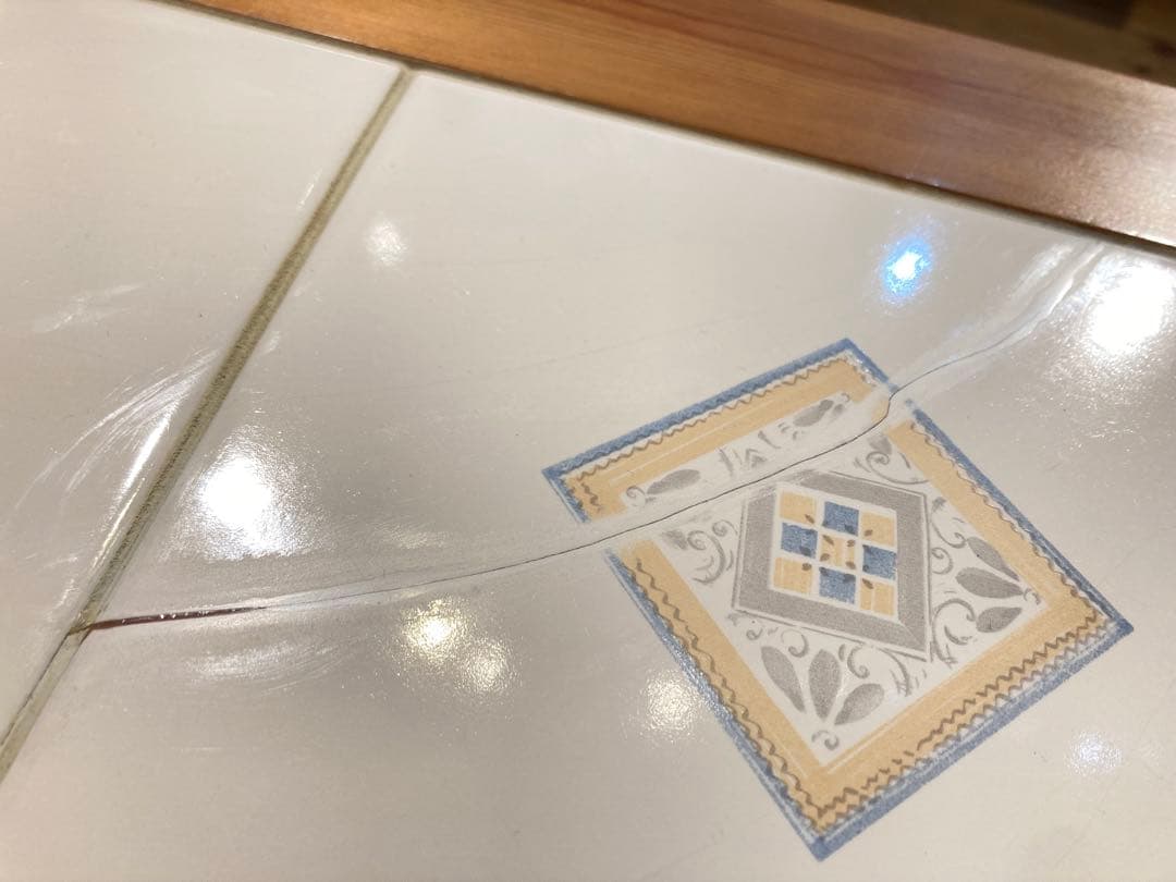 イタリア製 タイル ウッド ローテーブル コーヒーテーブル センターテーブル ナ