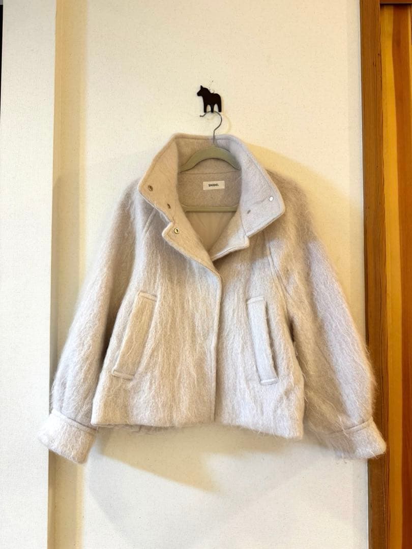 《週末限定お値下げ》【SNIDEL】シャギーミドルブルゾン アイボリー