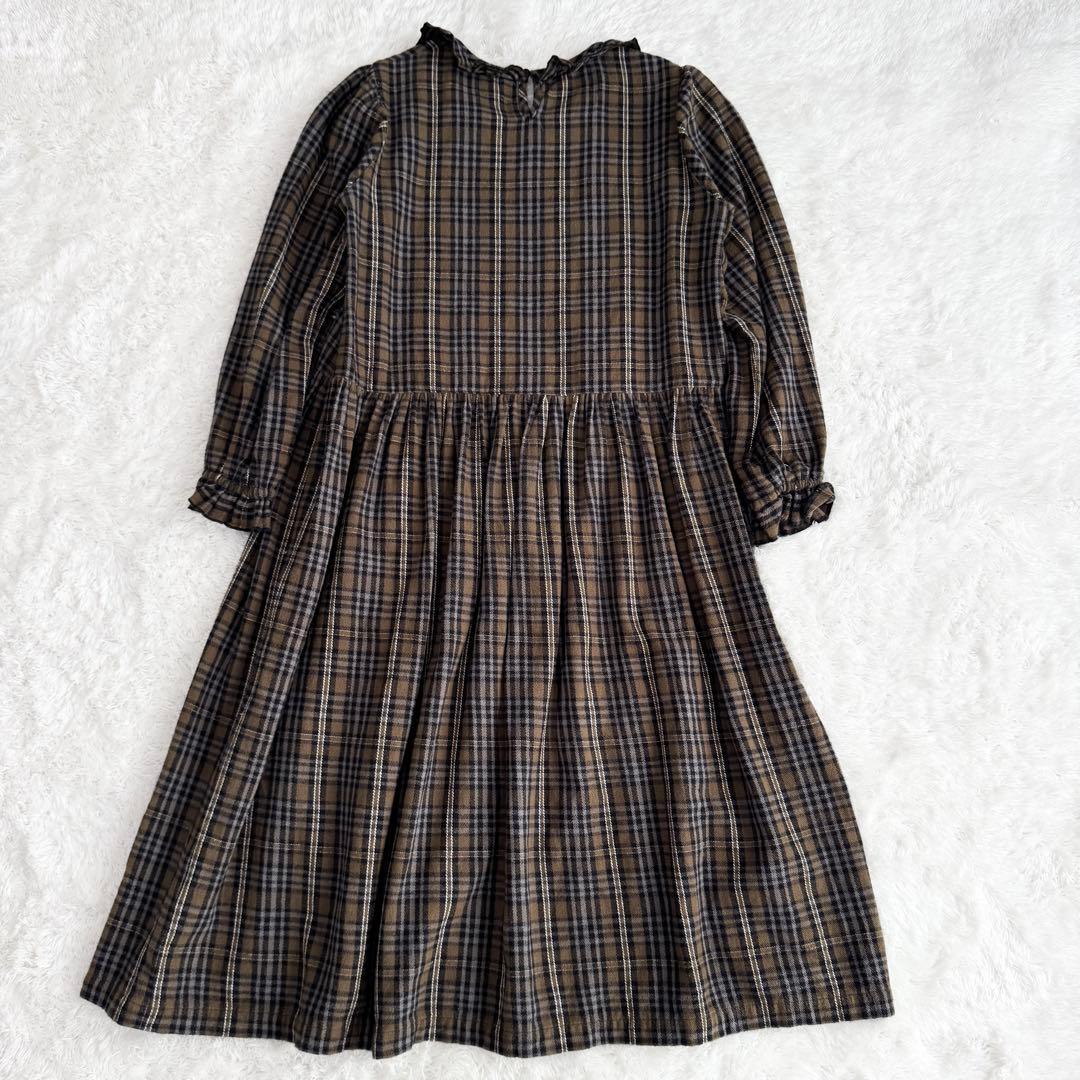 【ピンクハウス 】パフスリーブ　ワンピース チェック ネル素材 フリル　ガーリー