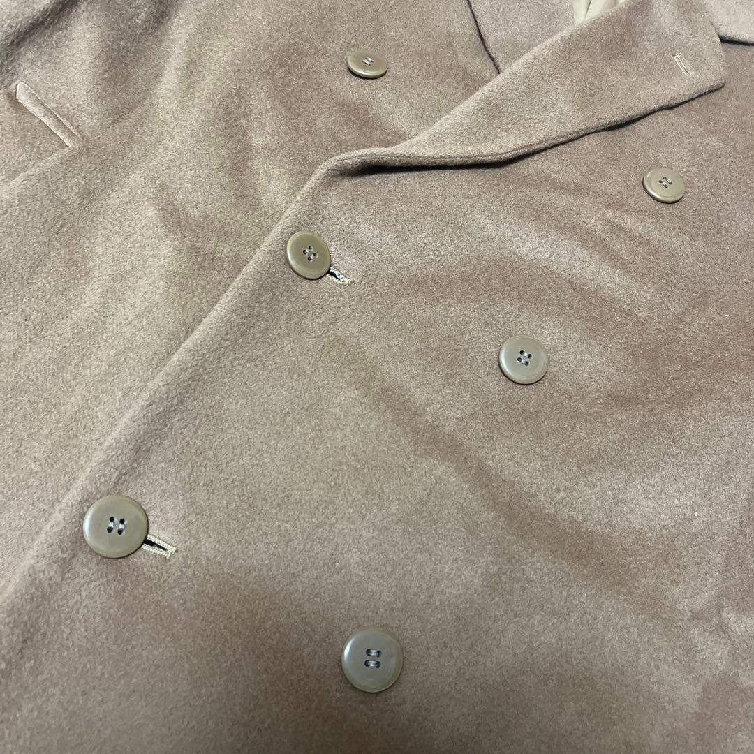 【極美品】カシミヤ混 ダブルチェスターコート ロング丈 L 茶 日本製 極暖